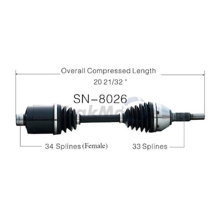 Surtrack Axle Cv Axle Shaft, Sn-8026 SN-8026